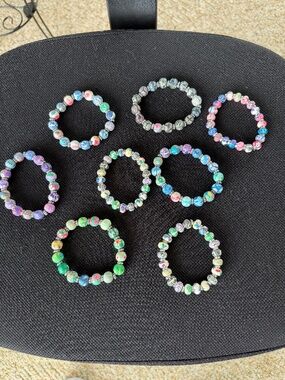 Polymer Clay Multi colored bracelets  8 all together-